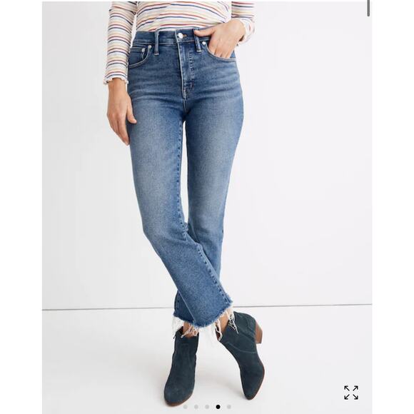 Madewell Denim - Madewell Cali Demi-Boot Straight Leg Cropped Jeans Stretch Women’s Size 27
